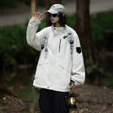 秋新款高品质三防潮牌魔术贴工装连帽情侣甜酷夹克冲锋衣外套，男装夹克，电商D315