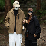 秋新款高品质三防潮牌魔术贴工装连帽情侣甜酷夹克冲锋衣外套，男装夹克，电商D315