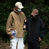 秋新款高品质三防潮牌魔术贴工装连帽情侣甜酷夹克冲锋衣外套，男装夹克，电商D315