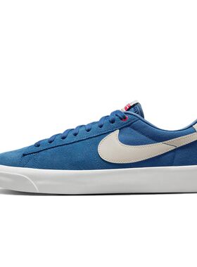 【攀登】 Nike 板鞋 帆布皮革绒面革 圆头 低帮 系带 平跟 蓝色