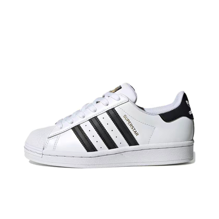 adidas originals SUPERSTAR J White贝壳头金标低帮儿童板鞋白色
