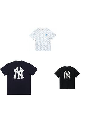【攀登】New Era MLB系列 纽约洋基队 Logo套头圆领腰果花短袖T恤