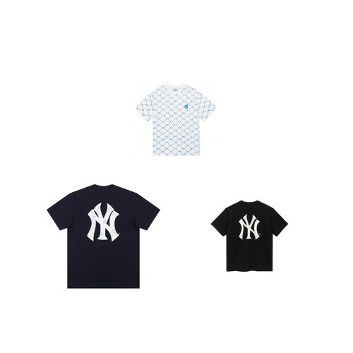 【攀登】New Era MLB系列 纽约洋基队 Logo套头圆领腰果花短袖T恤