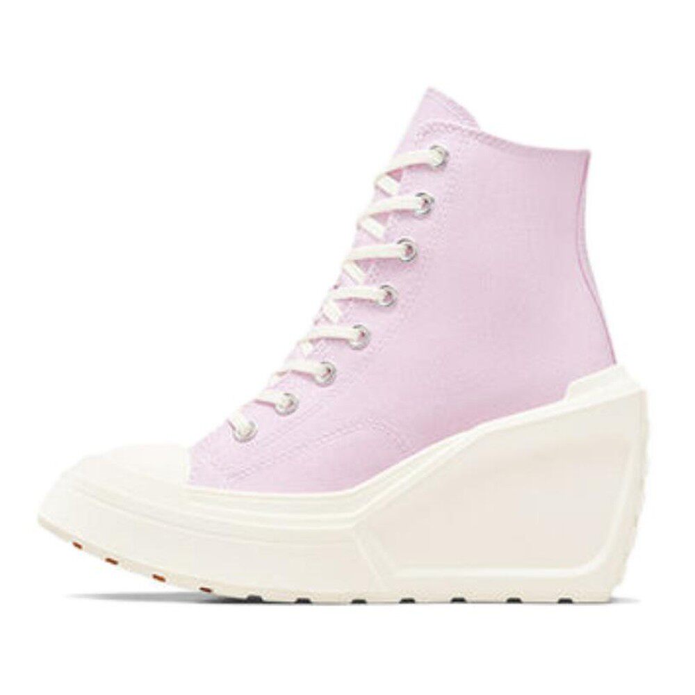 Converse 帆布鞋 女 厚底 系带 圆头 紫色 高帮 四季通用