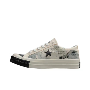 舒适百搭 Star系列 低帮 帆布鞋 黑白 Converse 男女同款 One