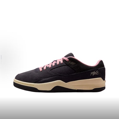 Jordan FLIGHT COURT 时尚舒适防滑耐磨低帮复古篮球鞋 男款 黑粉