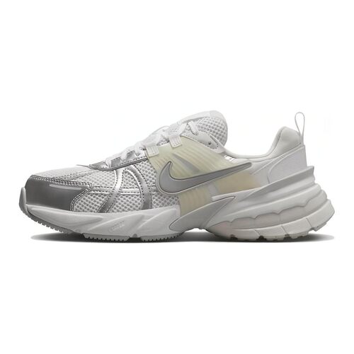 【攀登】Nike V2K Run 舒适复古 防滑 低帮 儿童跑步鞋 银白 GS