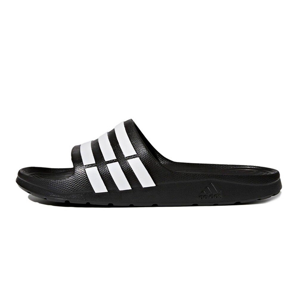 adidas 一字拖鞋 防滑防磨 平跟 春夏 黑色 男女通用 EVA 一字型