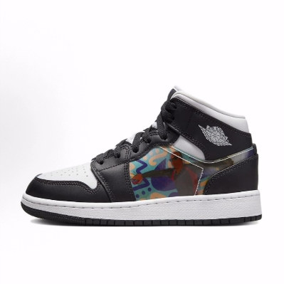 Jordan Air Jordan 1 Mid 皮革 舒适简约 防滑 中帮 儿童篮球鞋