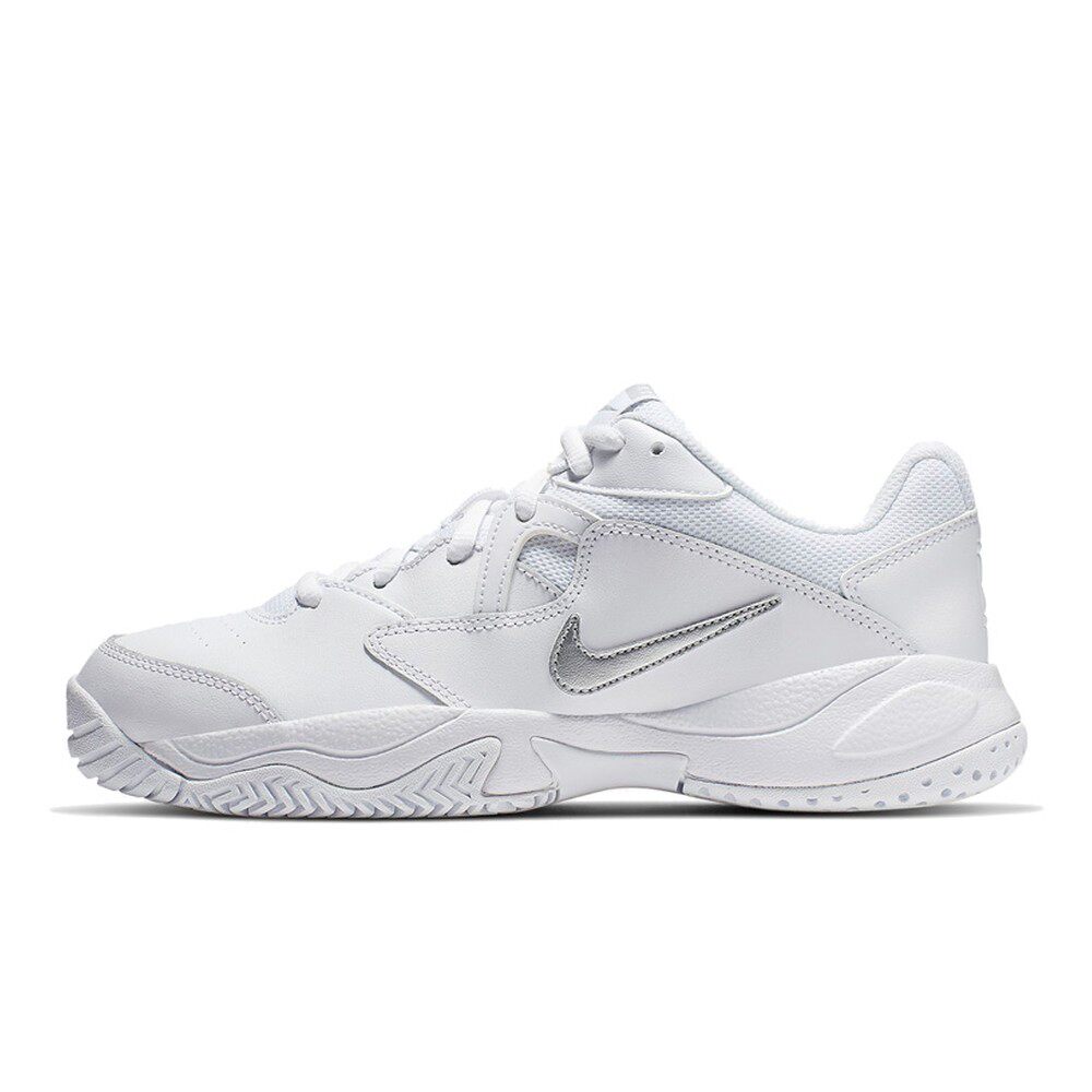 Nike 网球鞋 耐磨 系带 低帮 平跟 白色 女 圆头 四季通用
