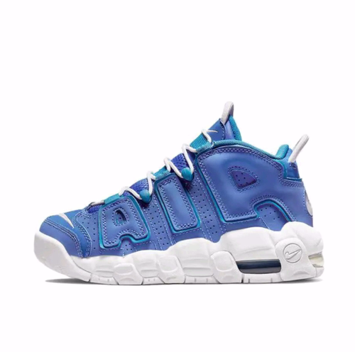 Nike Air More Uptempo 皮蓬 防滑减震耐磨中帮复古篮球鞋北卡蓝