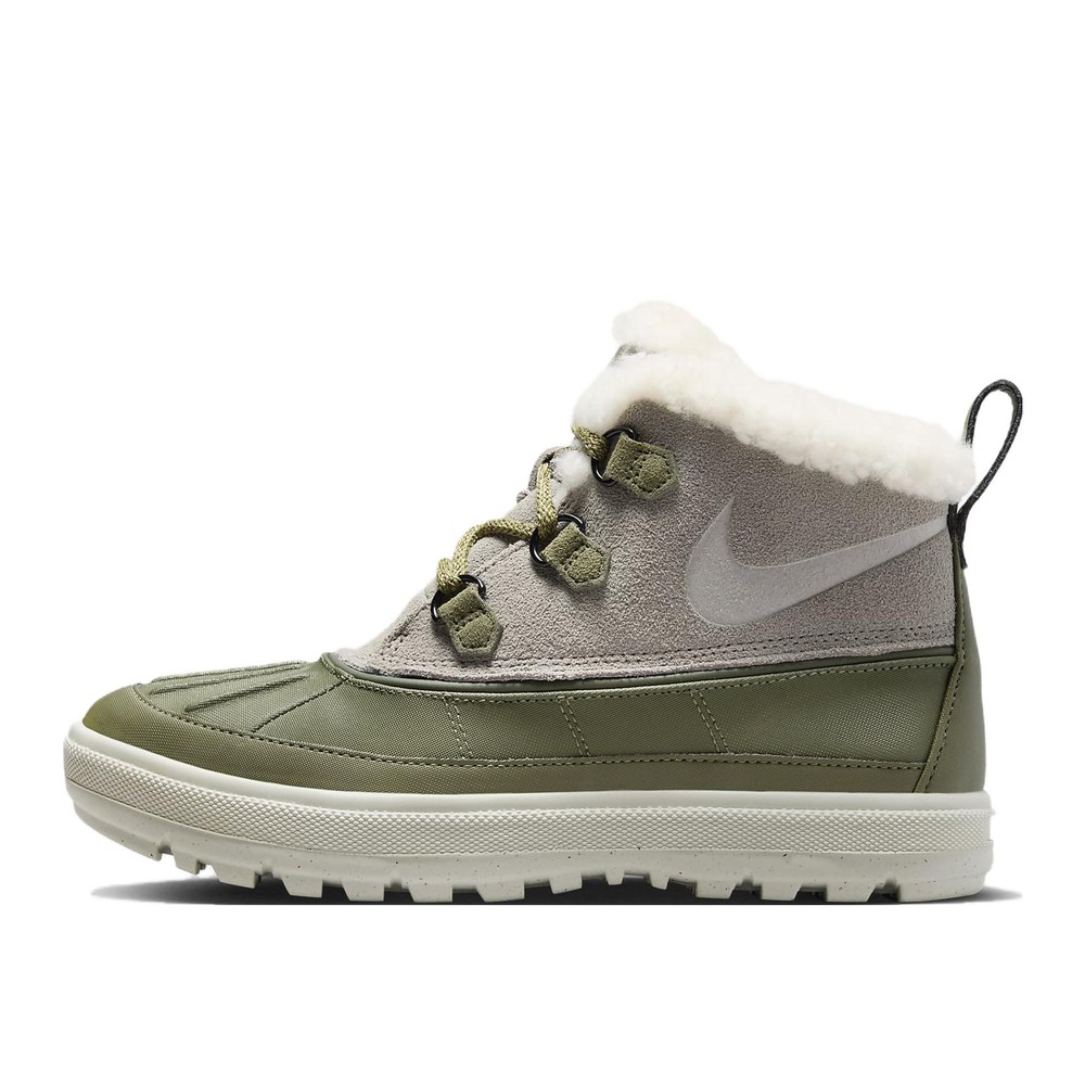 【攀登】 Nike 短靴 皮革 平跟 系带 灰色 绿色 春秋冬 女