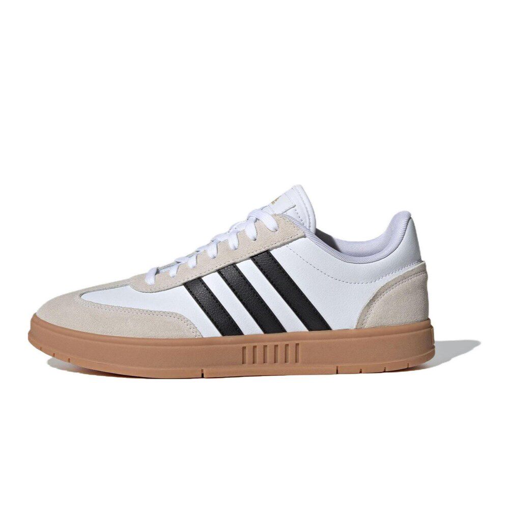 adidas 板鞋 四季通用 皮革 白色 平跟 男女通用 包裹性防滑 系带
