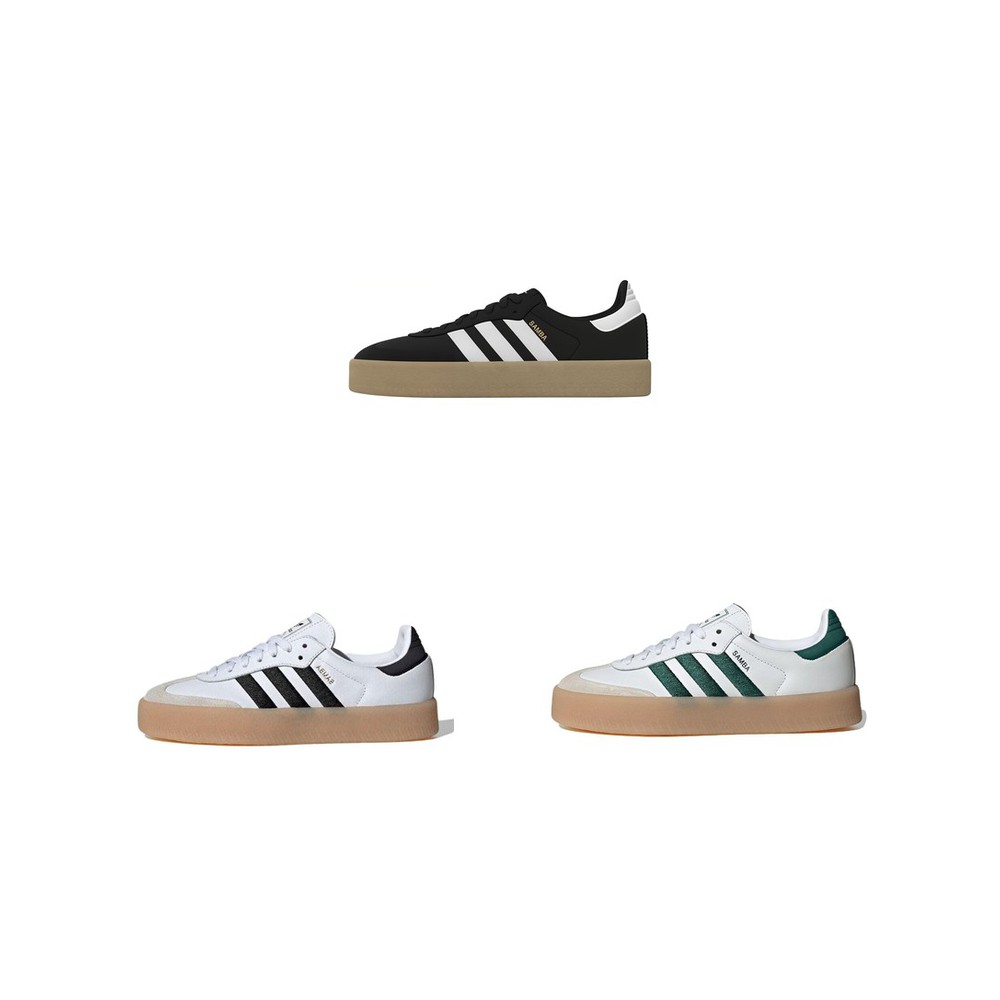 adidas originals SAMBAE W 时尚休闲 低帮 板鞋 女款 白绿