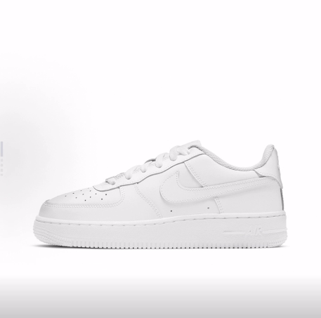 NikeAirForc1LE合成革经典复古风格防滑减震耐磨低帮儿童板鞋纯白