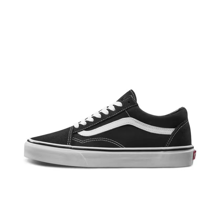 Vans Old Skool系列 Black 绒面革轻负重 低帮板鞋 男女同款 黑白