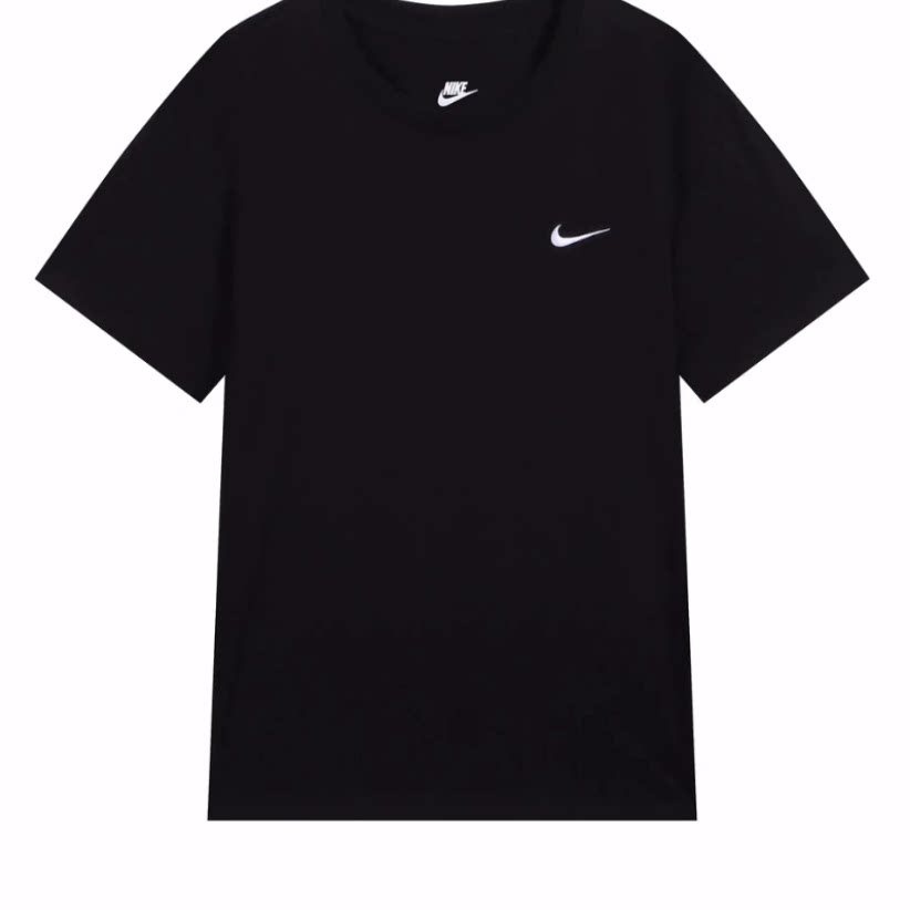 Nike Sportswear Sportswear 纯色刺绣Logo圆领短袖T恤 男款 黑色