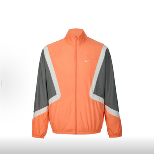 男款 夹克外套 红色 拼色宽松复古运动梭织立领长袖 Nike