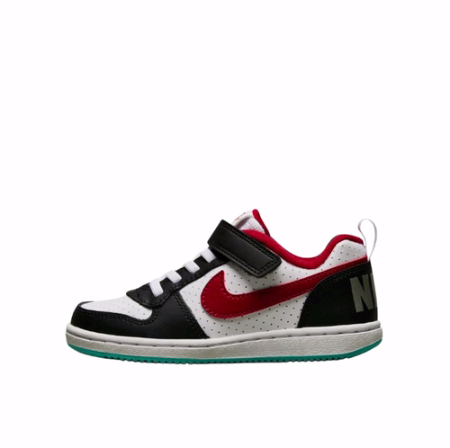 Nike Court Borough 休闲舒适轻便 防滑耐磨低帮板鞋白黑红中小童