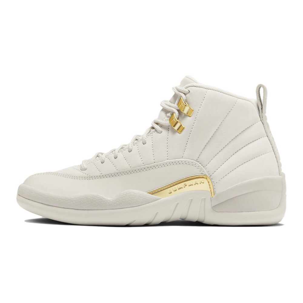 Jordan 复古篮球鞋 减震防滑耐磨透气 中帮 平跟 女 皮革 白色