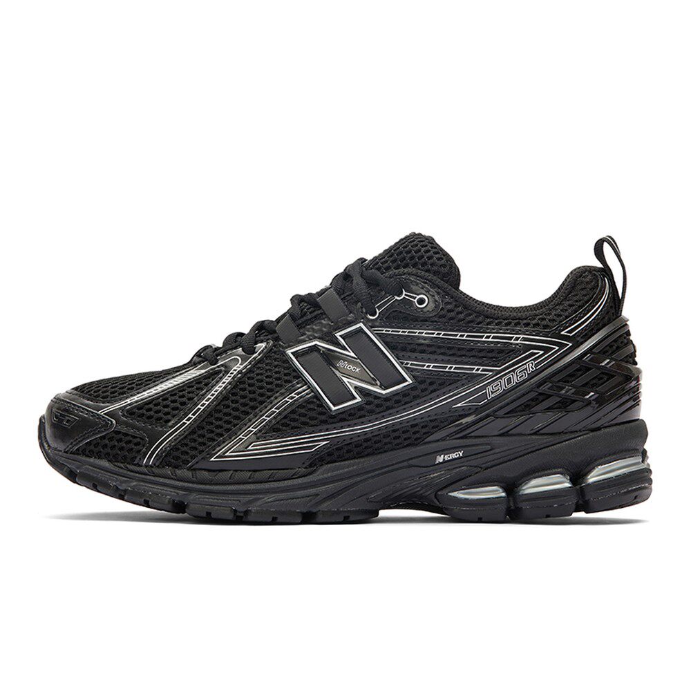【攀登】 New Balance 跑步鞋 平跟 黑色 低帮 织物人造革 系带