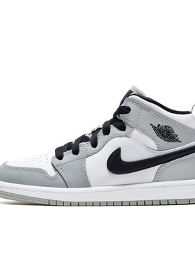 【攀登】 Jordan 儿童篮球鞋 四季通用 牛皮 圆头 中帮 灰色