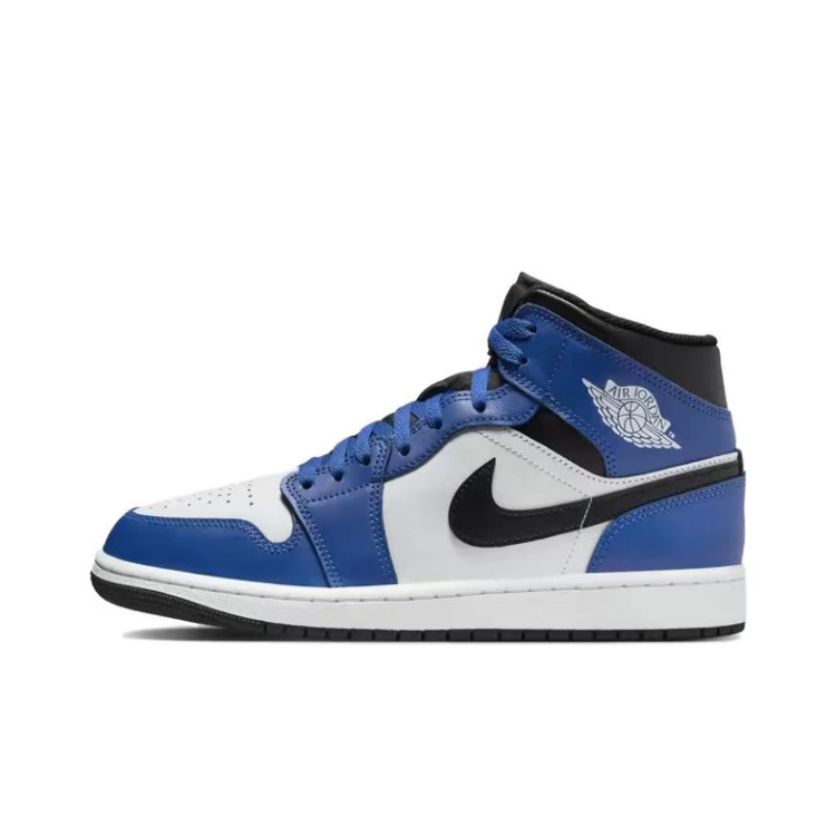Jordan Air Jordan 1 MID 中帮 复古篮球鞋 男女同款 蓝白 2024