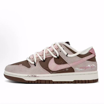 Nike Dunk 野兔 草莓恋曲  耐磨 低帮 板鞋 男女同款 粉褐色