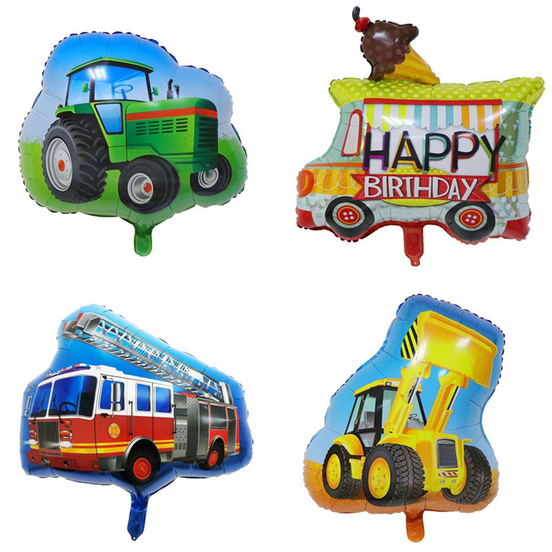 卡通车拖拉机冰激凌生日派对气球