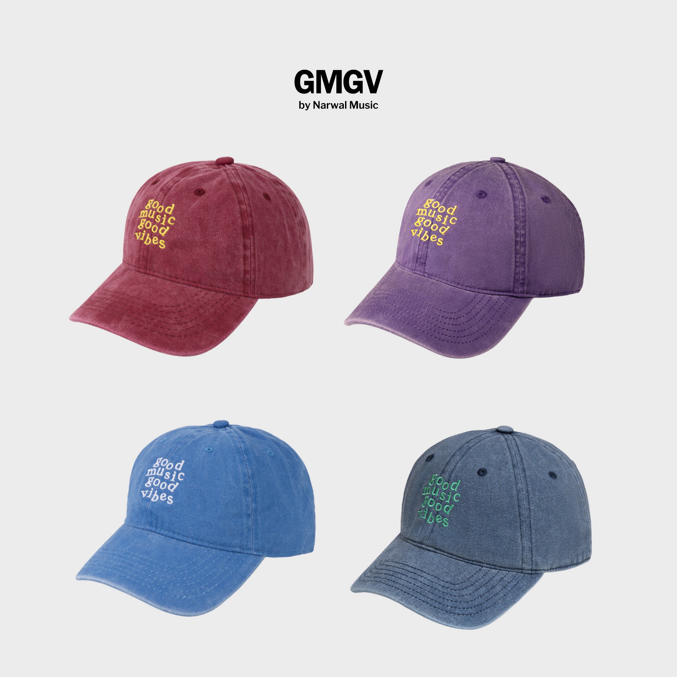 GMGV复古水洗刺绣棒球帽
