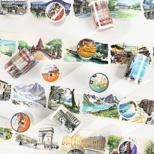 不二选择社团胶带锦绣中华6m卷手账贴纸造景模切胶带diy手机壳ins