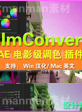 数字视频转胶片插件 FilmConvert Nitrate/Pro AE/Pr/FCPX/达芬奇
