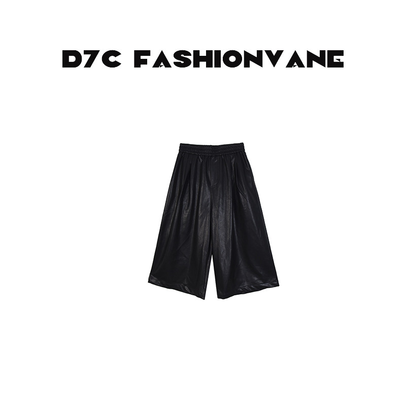 【XINMO买手店】百搭轻奢松紧腰直筒八分中裤皮裤女C09040506,女装/女士精品,皮裤,淘宝优惠券,粉丝福利购,淘宝优惠卷