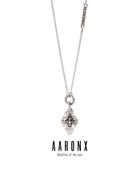 AARONX设计师原创碎裂盾牌百搭双层叠戴Peace&Love925纯银项链