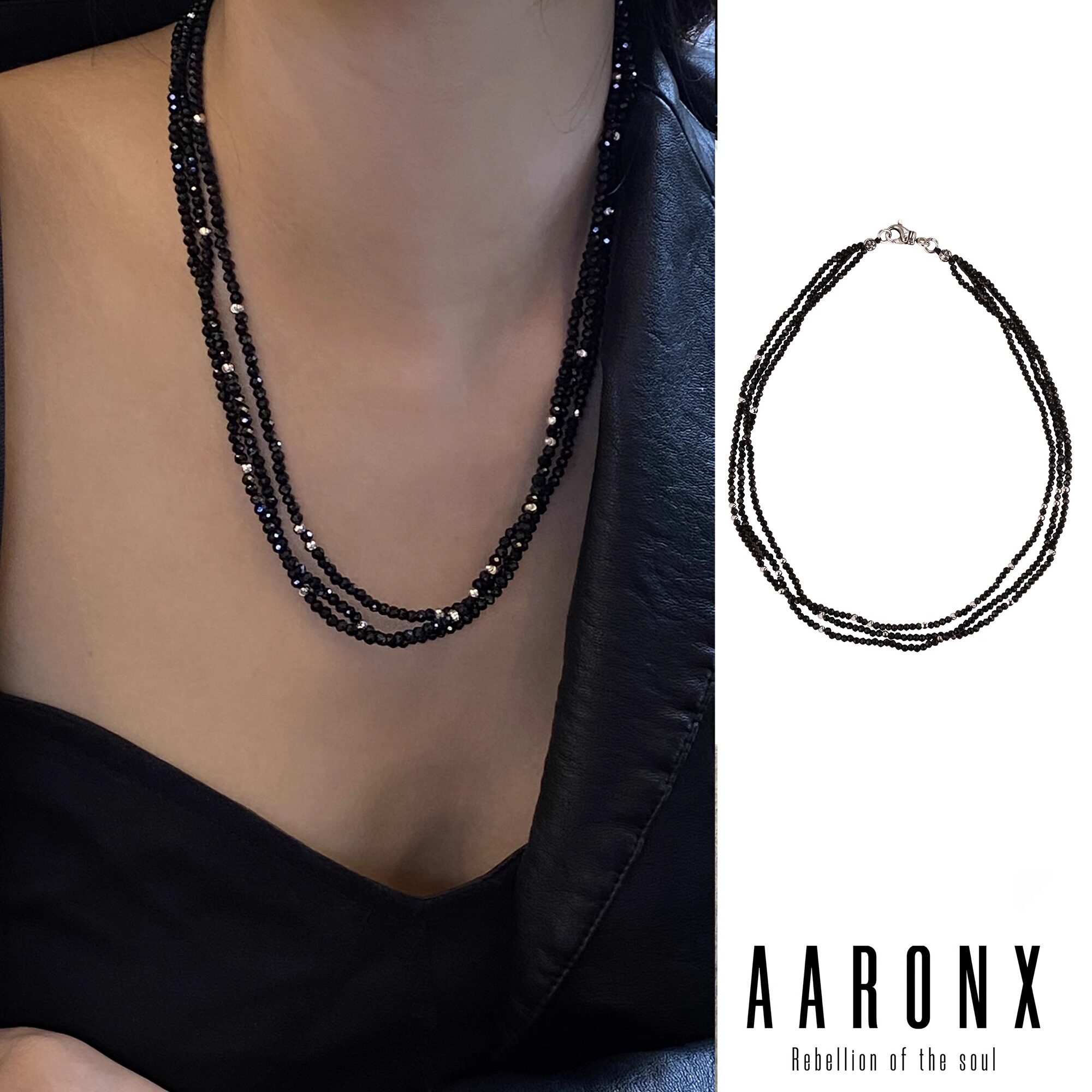 aaronx锆石925银通用项链