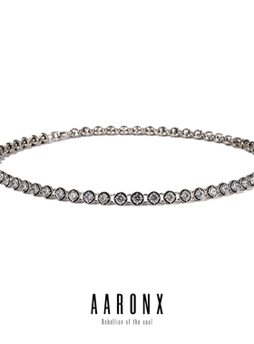 原创镶嵌锆石银项链AaronX925银