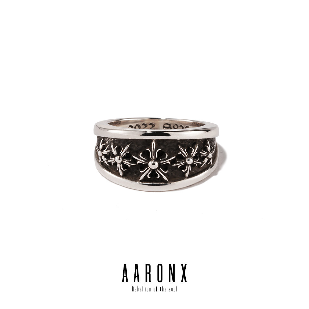 AARONX新品设计师原创设计五角星朋克复古欧美银色925纯银戒指