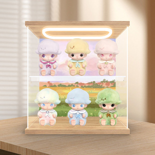 灯光款收纳盒适用泡泡玛特 DIMOO新生日记系列搪胶毛绒挂件防尘罩