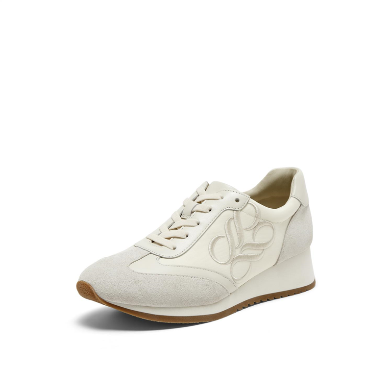 小彩蛋2026春季新款刺绣百搭休闲运动鞋坡跟厚底德训鞋女YA402AM6