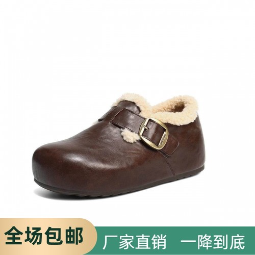 商场同款厚底吐司勃肯鞋加绒棉鞋女鞋子2025冬季雪地靴E1H2DDM5