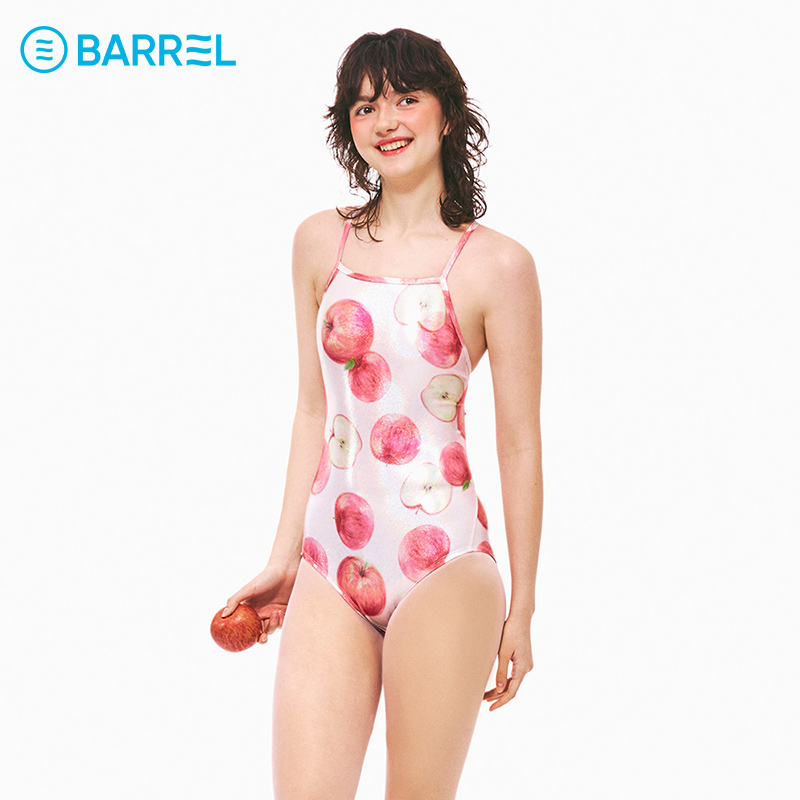 韩国BARREL 2025新款反光系列女士竞速连体泳衣 APPLE