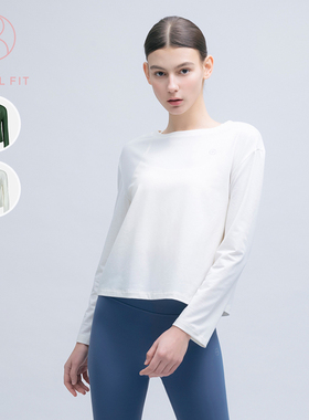 韩国BARREL FIT瑜伽系列 运动瑜伽服女长袖宽松罩衫 COVERUP