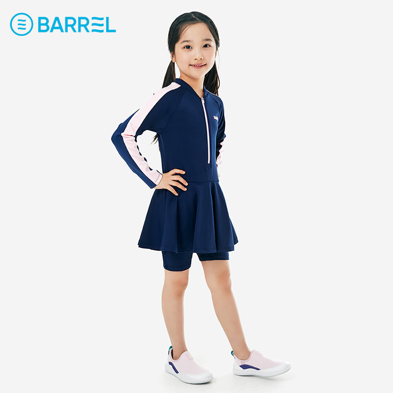 韩国BARREL女童裙式泳衣沙滩防晒连体冲浪服裙裤海边浮潜游泳2025