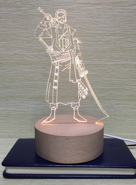 海贼王索隆动漫周边变色小夜灯床头灯装饰品台灯摆件送男女礼物