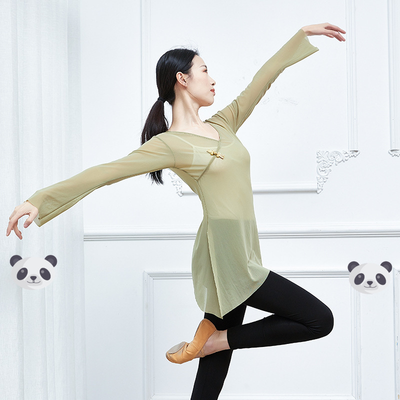 古典舞蹈服上衣练功服女飘逸身韵纱衣现代舞中国舞民族表演出服装