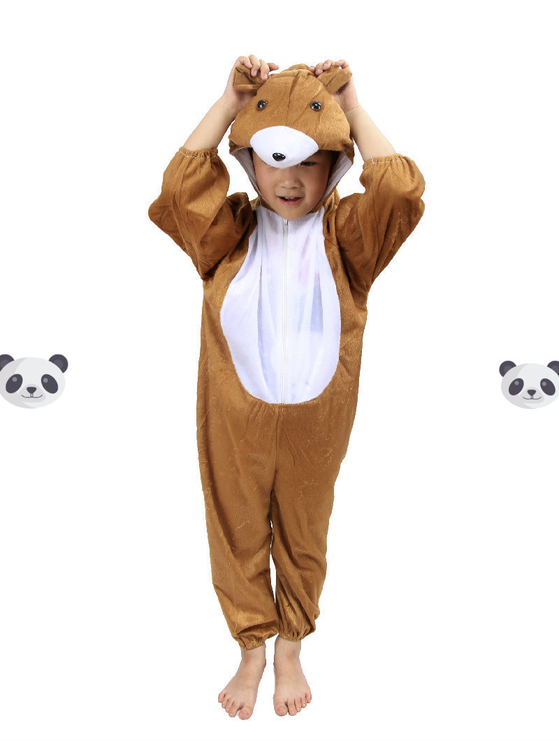 儿童表演服装可爱狗熊演出造型卡通棕色小熊动物服饰套装衣服童装