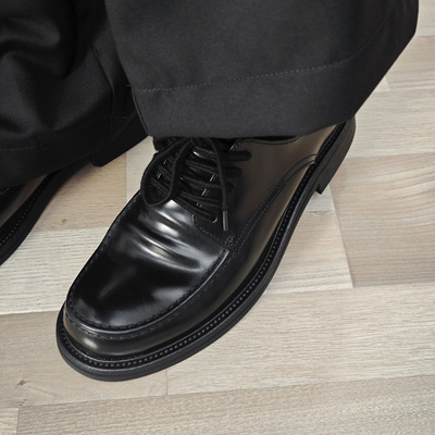 TBOF头层牛皮褶皱感德比鞋