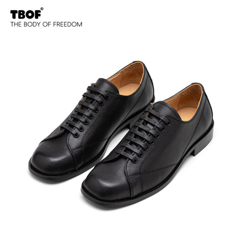 TBOF【时尚雅致】方头薄底皮鞋男
