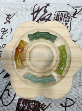 新岫玉竹节手牌手链diy天然玉花玉立体竹子项链国风吊坠汉服配饰