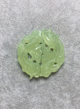 新天然岫玉双鱼吊坠《梦人间》谢回同款玉佩复刻！古风吊坠汉服